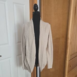 Barefoot Dreams Open-Front Circle Cream/Oatmeal Cardigan Sweater